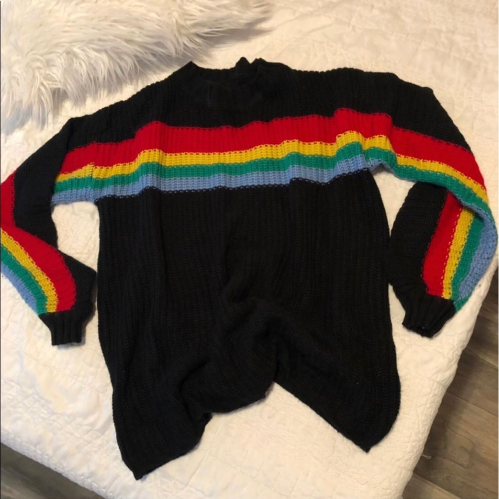 Rainbow & Black MOOH Sweater